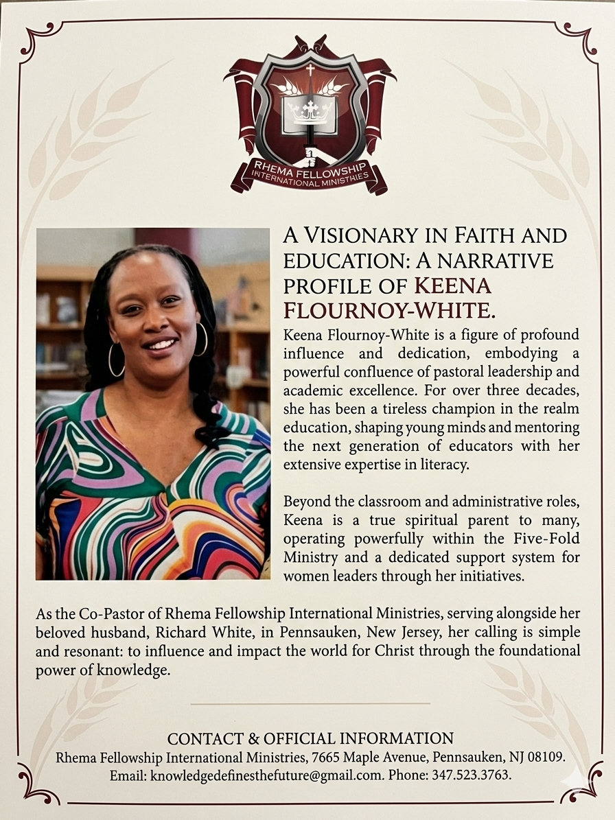 Pastor Keena Flournoy White, Co-Pastor of Rhema Fellowship International Ministries